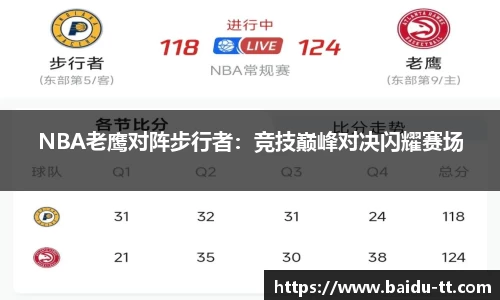NBA老鹰对阵步行者：竞技巅峰对决闪耀赛场